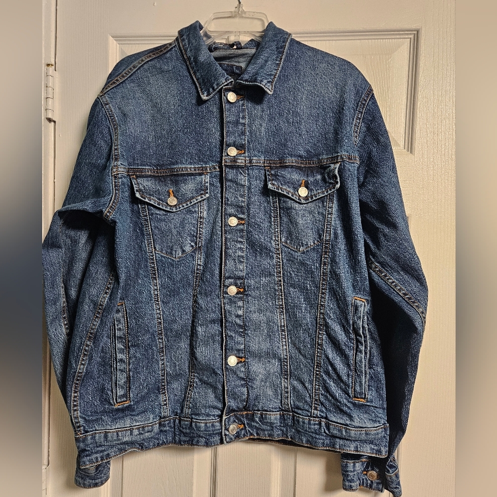 ZARA TRAFALUC Blue Denim  Jacket Size XL
